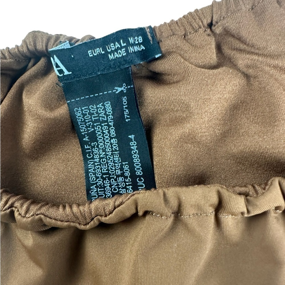 Zara String Bikini Bottom Brown Stretchy Adjustable Ties Size L New Without Tag - Picture 3 of 3